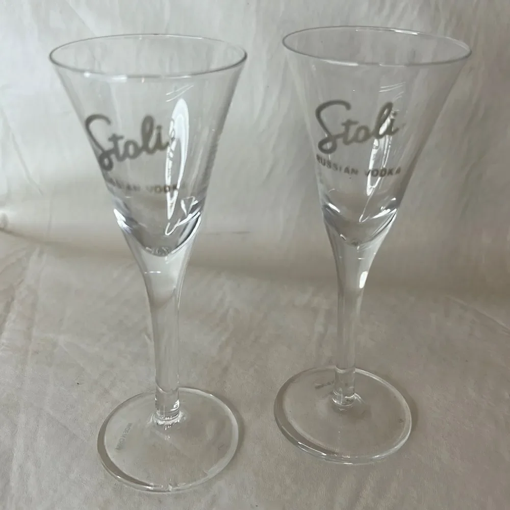 Stoli Russian Vodka 2 Ounces Each Shot Glasses Set Of 2 Included